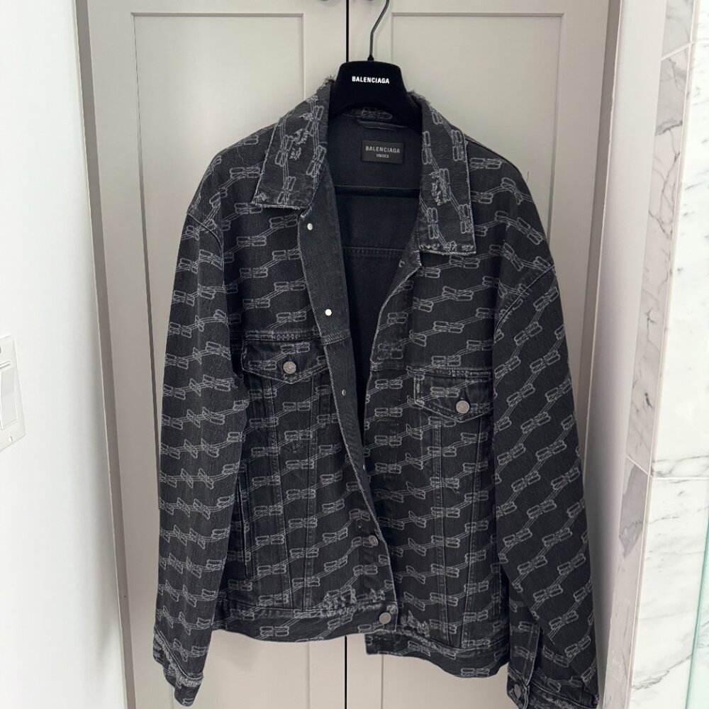 NEW Balenciaga BB Monogram Denim Jacket